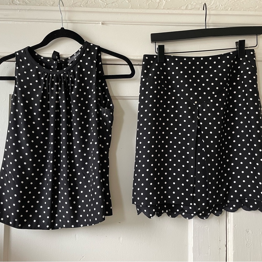 100% Silk Vintage Shirt and‎ Mini Skirt set